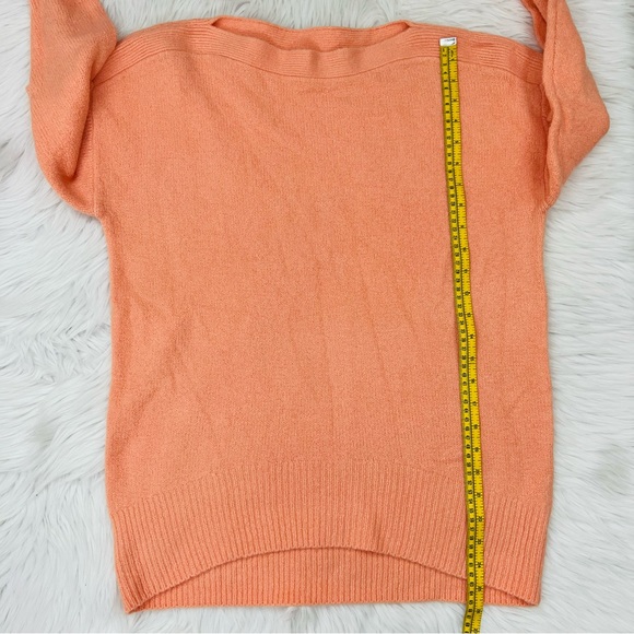 Anthropologie Naomi Peach Orange Merino Wool Blend Boatneck Sweater - Picture 6 of 8